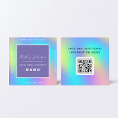 Rainbow QR Social Media Strategist Card Vierkante Visitekaartje