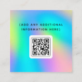 Rainbow QR Social Media Strategist Card Vierkante Visitekaartje (Achterkant)