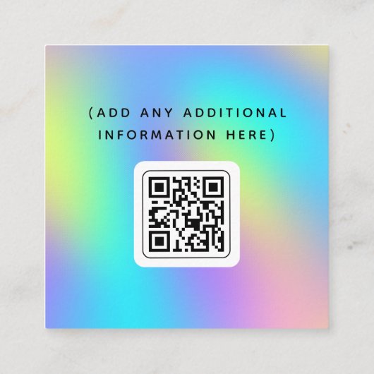 Rainbow QR Social Media Strategist Card Vierkante Visitekaartje (Achterkant)