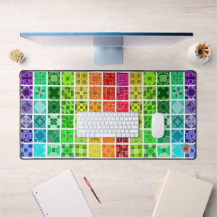 Rainbow Quilt Desk Mat