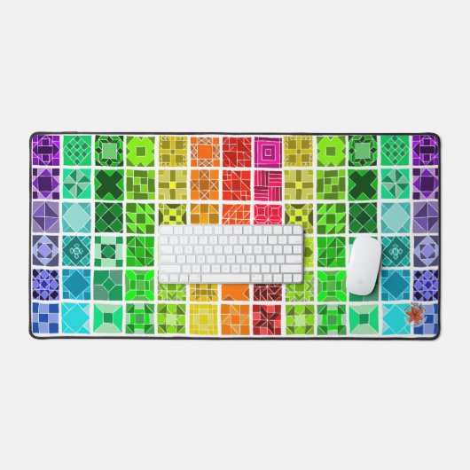 Rainbow Quilt Desk Mat (Keyboard & Muis)