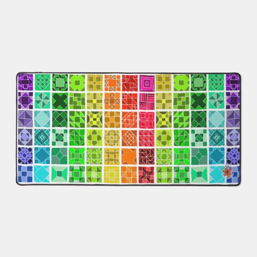 Rainbow Quilt Desk Mat (Voorkant)