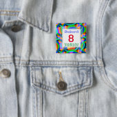 Rainbow Quilt  leeftijd Vierkante Button 5,1 Cm (In situ)