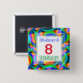 Rainbow Quilt  leeftijd Vierkante Button 5,1 Cm (Voorkant /achterkant)