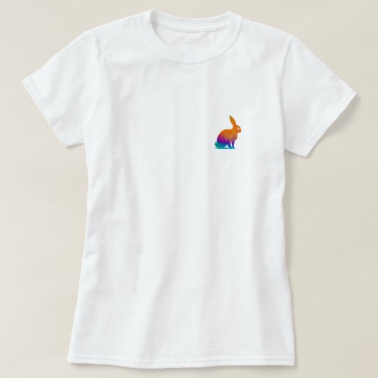 Rainbow rabbit logo T-Shirt (Design voorkant)