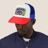 Rainbow raccoon Trucker Hat Trucker Pet (In situ)