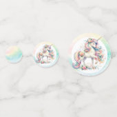 Rainbow Radiant Pastel Unicorn Party Confetti (Voorkanten)