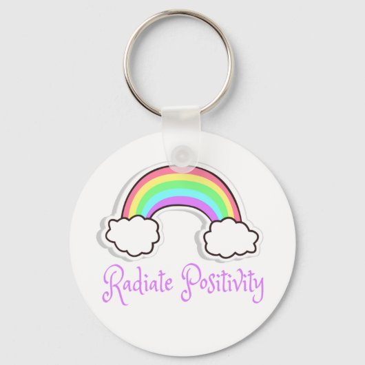 Rainbow Radiate Radiate positivity, positieve ment Sleutelhanger (Voorkant)
