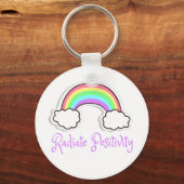 Rainbow Radiate Radiate positivity, positieve ment Sleutelhanger (Voorkant)