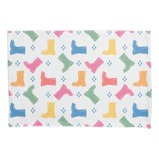 Rainbow Rain Boots Rainy Day Parade Collectie Kussensloop (Voorkant-Links)