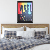 Rainbow Rain Canvas afdrukken (Insitu (Slaapkamer))