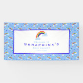 Rainbow Rain Cloud Sky Baby shower Spandoek (Horizontaal)