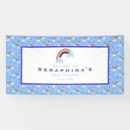 Rainbow Rain Cloud Sky Baby shower Spandoek