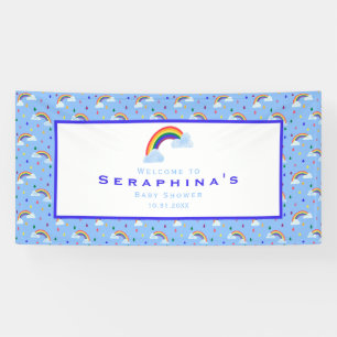 Rainbow Rain Cloud Sky Baby shower Spandoek