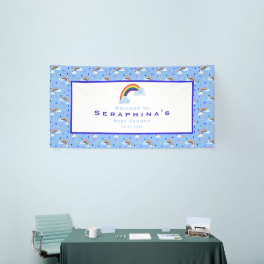 Rainbow Rain Cloud Sky Baby shower Spandoek (Beurs)