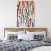 Rainbow Rain Paint Drip Canvas Afdruk (Insitu (Slaapkamer))