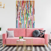 Rainbow Rain Paint Drip Canvas Afdruk (Insitu (Woonkamer))