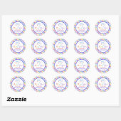 Rainbow Rain Storm Clouds Baby shower Hartelijk da Ronde Sticker (Vel)