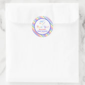 Rainbow Rain Storm Clouds Baby shower Hartelijk da Ronde Sticker (Tas)