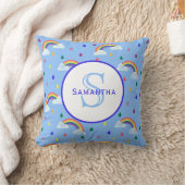 Rainbow Rain Storm - Gepersonaliseerd monogram Kussen (Deken)