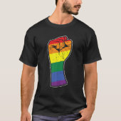 Rainbow Rainbow Rainbow Rainbow Fist Gay Pride Fla T-shirt (Voorkant)