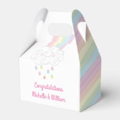 Rainbow Raindrop Baby shower Sprinkle Bedankdoosjes (Voorkant Zijde)