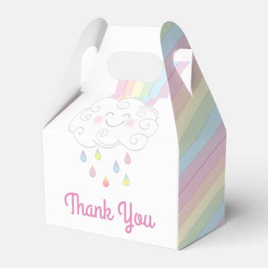 Rainbow Raindrop Baby shower Sprinkle Bedankdoosjes (Voorkant Zijde)