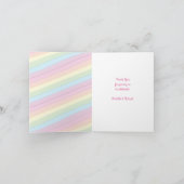Rainbow Raindrop Baby shower Sprinkle Bedankkaart (Binnen)