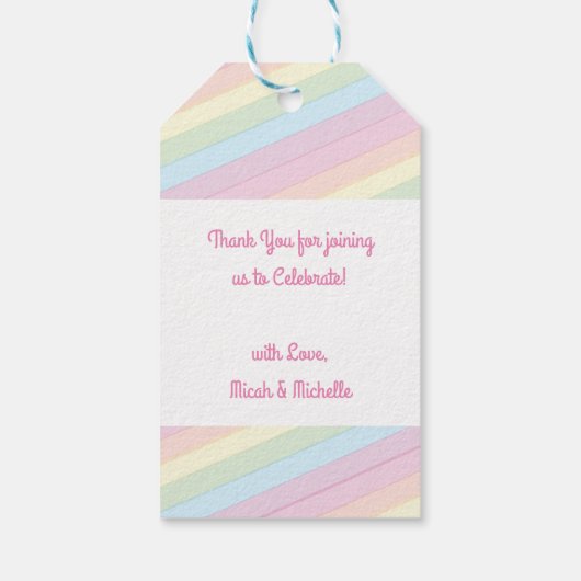 Rainbow Raindrop Baby shower Sprinkle Cadeaulabel (Achterkant)