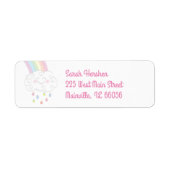 Rainbow Raindrop Baby shower Sprinkle Etiket (Voorkant)
