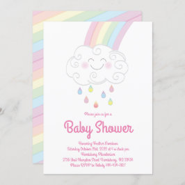 Rainbow Raindrop Baby shower Sprinkle Kaart
