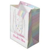 Rainbow Raindrop Baby shower Sprinkle Medium Cadeauzakje (Voorkant Gekanteld)