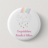 Rainbow Raindrop Baby shower Sprinkle Ronde Button 5,7 Cm (Voorkant)
