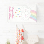 Rainbow Raindrop Baby shower Sprinkle Spandoek (Insitu)