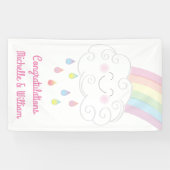 Rainbow Raindrop Baby shower Sprinkle Spandoek (Horizontaal)