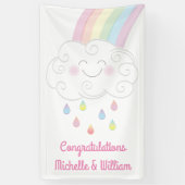 Rainbow Raindrop Baby shower Sprinkle Spandoek (Verticaal)