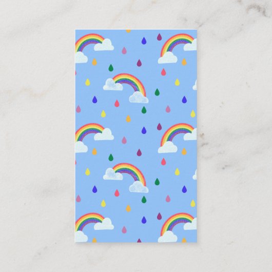 Rainbow Raindrops Baby shower Book Request Enclosu Informatiekaartje (Achterkant)