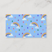 Rainbow Raindrops Baby shower Diaper Raffle Ticket Informatiekaartje (Achterkant)