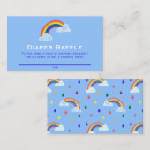 Rainbow Raindrops Baby shower Diaper Raffle Ticket Informatiekaartje (Voorkant / Achterkant)