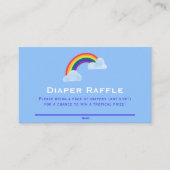 Rainbow Raindrops Baby shower Diaper Raffle Ticket Informatiekaartje (Voorkant)