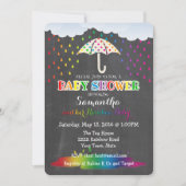 Rainbow Raindrops Baby shower Uitnodiging (Voorkant)