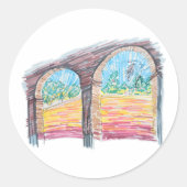 Rainbow Ranch Ronde Sticker (Voorkant)