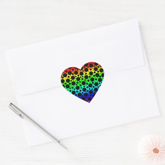 Rainbow Random Polka Dots Sticker Labels (Envelop)
