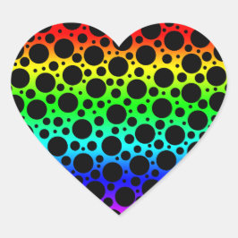 Rainbow Random Polka Dots Sticker Labels