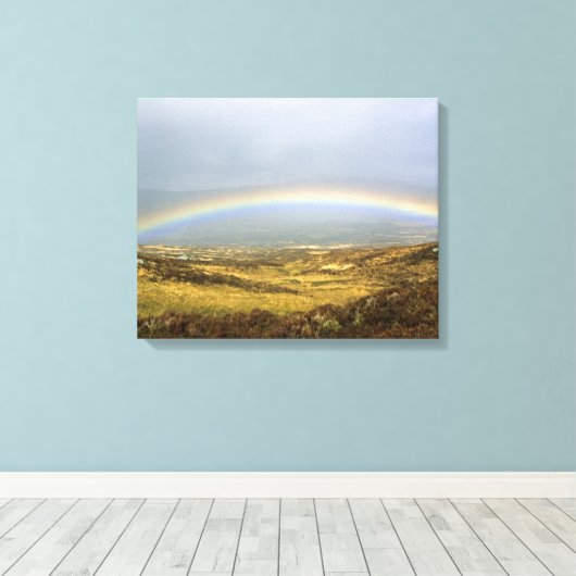 Rainbow Rannoch Moor Scotland Briefkaart Phot Canvas Afdruk (Insitu (Houten vloer))