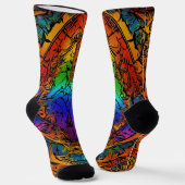 "Rainbow Raptor Print" Sokken (Gebogen)