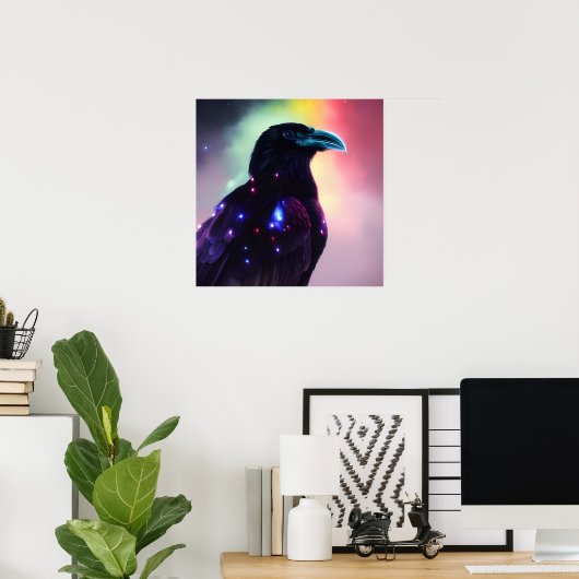 Rainbow Raven Poster (Thuiskantoor)