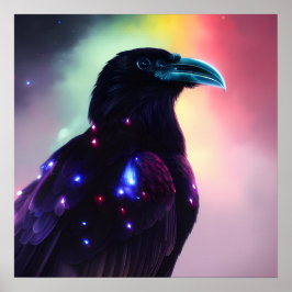 Rainbow Raven Poster