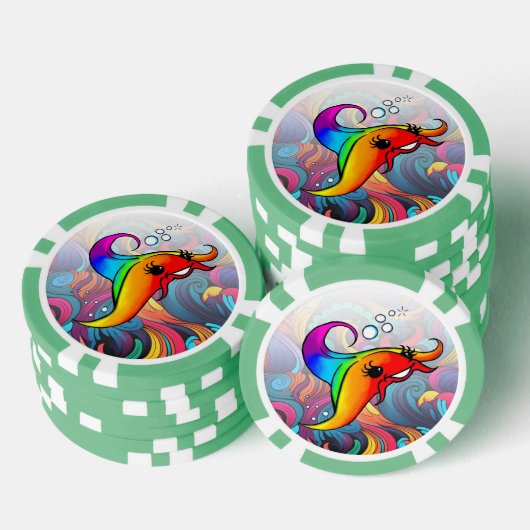Rainbow Ray Poker Chip (Opstapeling)