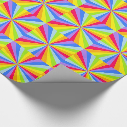 Rainbow ray's felgekleurde omhulsel met patroon cadeaupapier (Hoek)